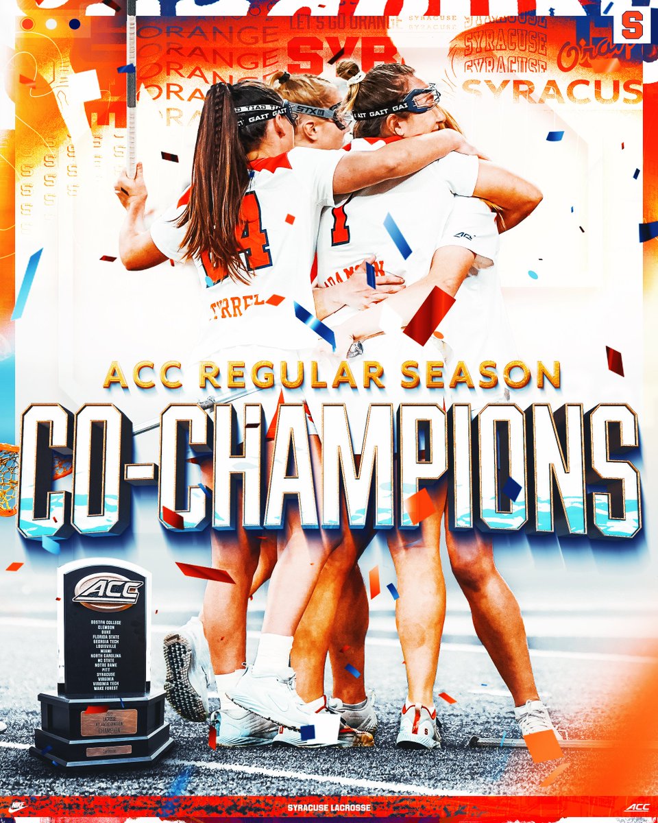 CuseWLAX's tweet image. What a regular season!

🔸 ACC Co-Champions‼️
🔸 1⃣5⃣ game winning streak
🔸 5⃣ top-10 wins
🔸 3⃣ top-5 wins