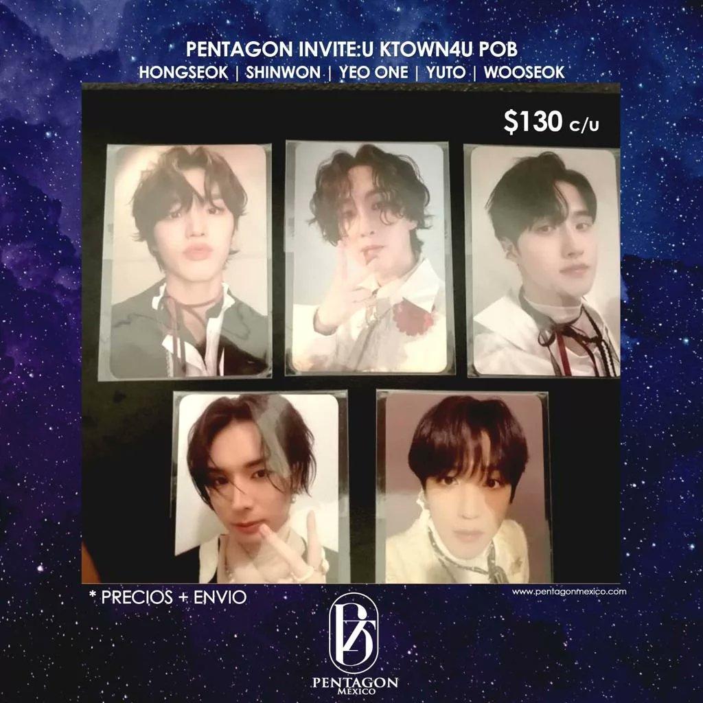 PentagonMexico's tweet photo. #kpop #enstock #wts #Photocards #포카 #enventa #PENTAGON #Universe #KINO #POSE #HONGSEOK #SHINWON #YEOONE #YUTO #WOOSEOK https://t.co/boNh9KNP8y