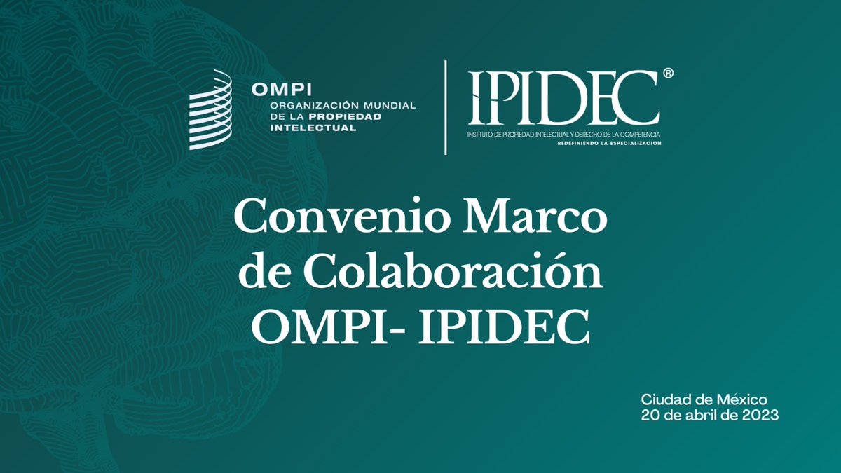 IPIDEC's tweet image. Evento histórico…
Nos complace anunciar que nuestro instituto IPIDEC ha firmado un convenio de colaboración con la Organización Mundial de la Propiedad Intelectual (OMPI) para promover la importancia de la propiedad intelectual en México.
#OMPI #IPIDEC