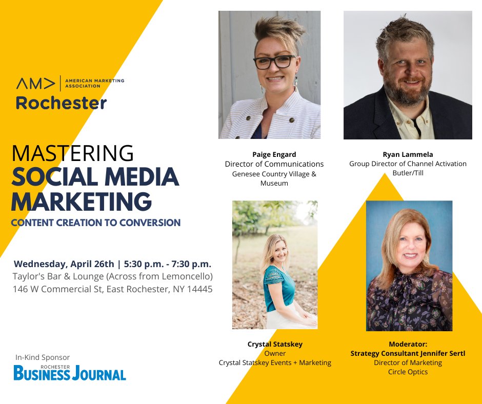 There's still time to get tickets to Mastering Social Media: Content Creation to Conversion! Gain critical insights from local social media experts so you can elevate your social media marketing.

Click here to register! -> hubs.li/Q01MpqmH0

In-kind sponsor: <a href="/rbjdaily/">RBJ</a>