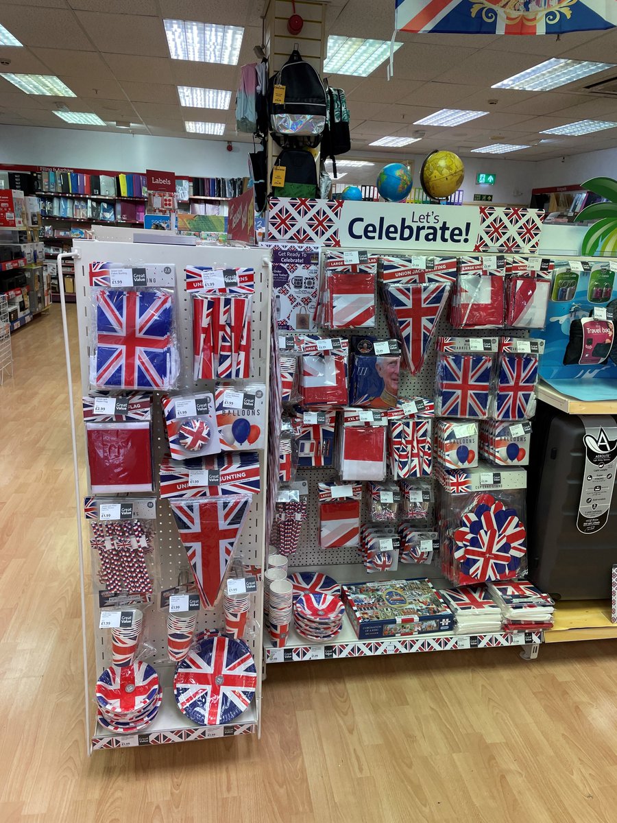 Get ready to reign supreme! 👑 

Buy the King's Coronation decorations for your Coronation party at Ryman's, starting from just 50p.

🕧 Ryman's is open today from 9am.