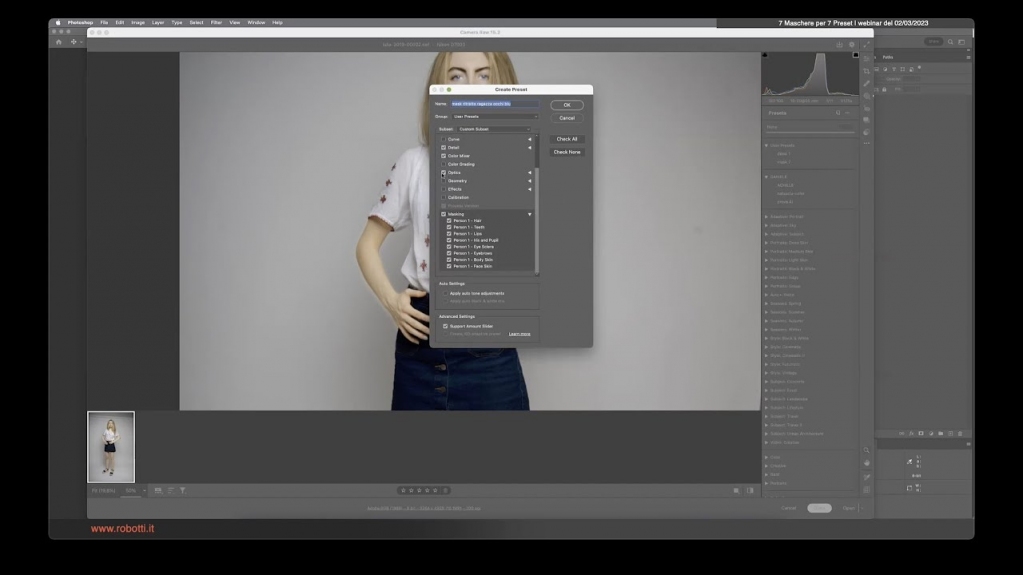 👉 MASCHERE DI CAMERA RAW / LIGHTROOM E PRESET PER AUTOMATIZZARE
Il Preset basato sulla Maschera Persona

 #photoshop #fotoritocco #fotografia #videotutorial #videotutorialphotoshop robotti.it/photoshop-vide…