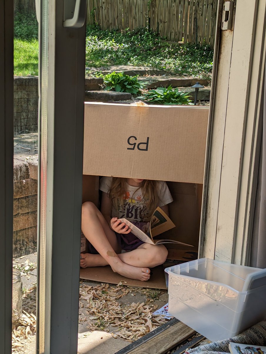 tulipgrrl's tweet photo. "Mom, I'm really enjoying this box."
#QuietReadingTime
#HowWeHomeschool https://t.co/BngvOprmmh