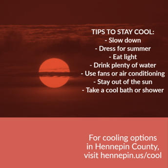 HennepinEM's tweet photo. When summer arrives, it can get really warm. Make sure you stay ahead of the heat by keeping cool with these tips. Visit https://t.co/qG0tlbpIwH for cooling options near you this summer. #MNwx #SWAW2023 https://t.co/QQQFyEyQ4p