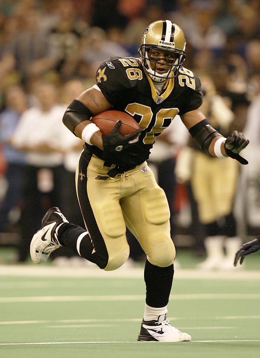 Saints's tweet photo. 22 years ago today, the Deuce got loose in New Orleans with the 23rd pick in the 2001 NFL Draft. 

55 TDs &amp; 7,816 yards later… 

#Saints | @dmcallister26 https://t.co/FM2XOS2oyT