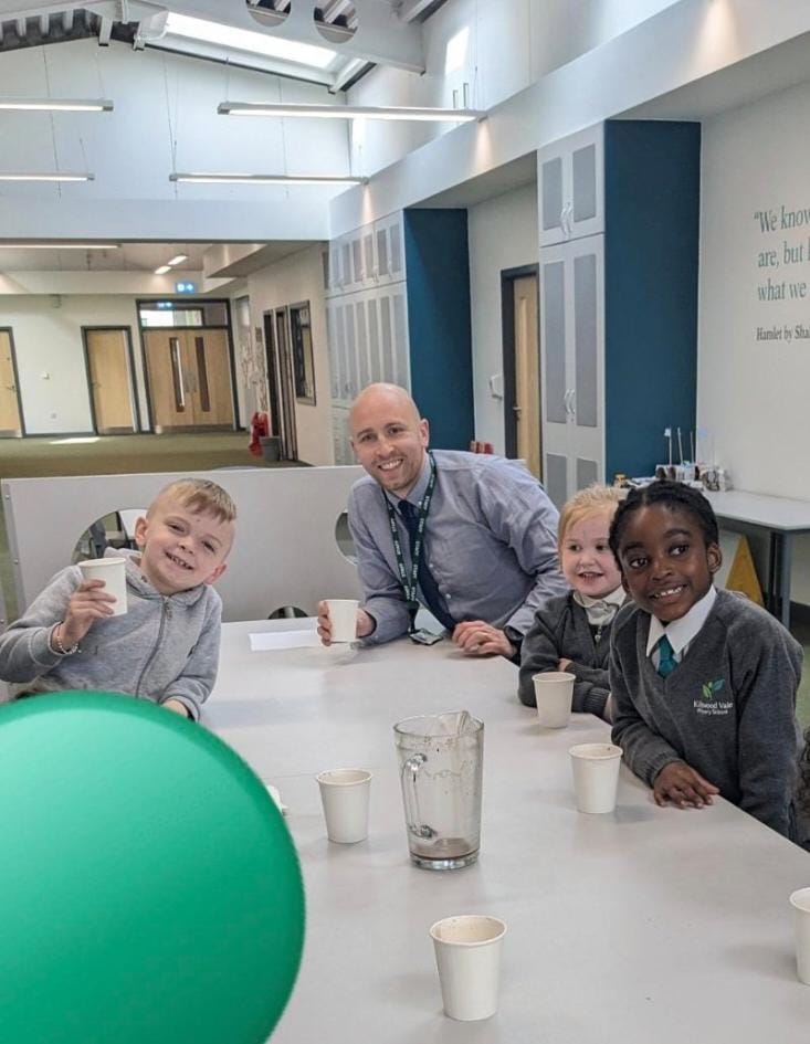 KilnwoodValeSch's tweet photo. Hot chocolate with Ms Burke and @Mr_Keyte to celebrate 6 children from Y1-3 who have been following our Excellent Learning Behaviours this week. Keep it up! 🌟 https://t.co/wrIzO5quU8