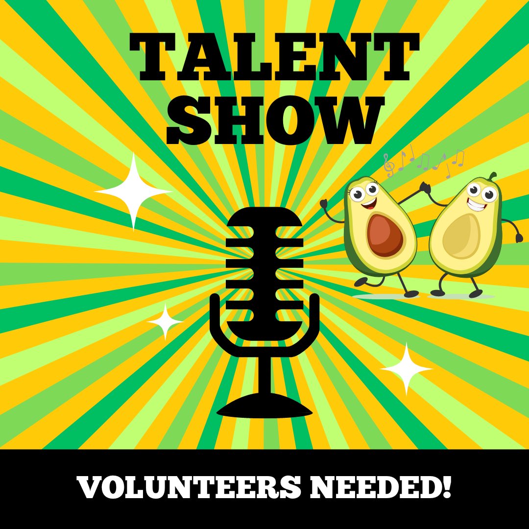 Avocado PTA (@avocadopta) on Twitter photo Our Talent Show is fast approaching! If you are able to assist after school for auditions, during rehearsals or the actual show, please click on the link below!
Please contact Candice for questions at lilcnb83@gmail.com
signupgenius.com/go/70A0A4FA4A7… Our Talent Show is fast approaching! If you are able to assist after school for auditions, during rehearsals or the actual show, please click on the link below!
Please contact Candice for questions at lilcnb83@gmail.com
signupgenius.com/go/70A0A4FA4A7…