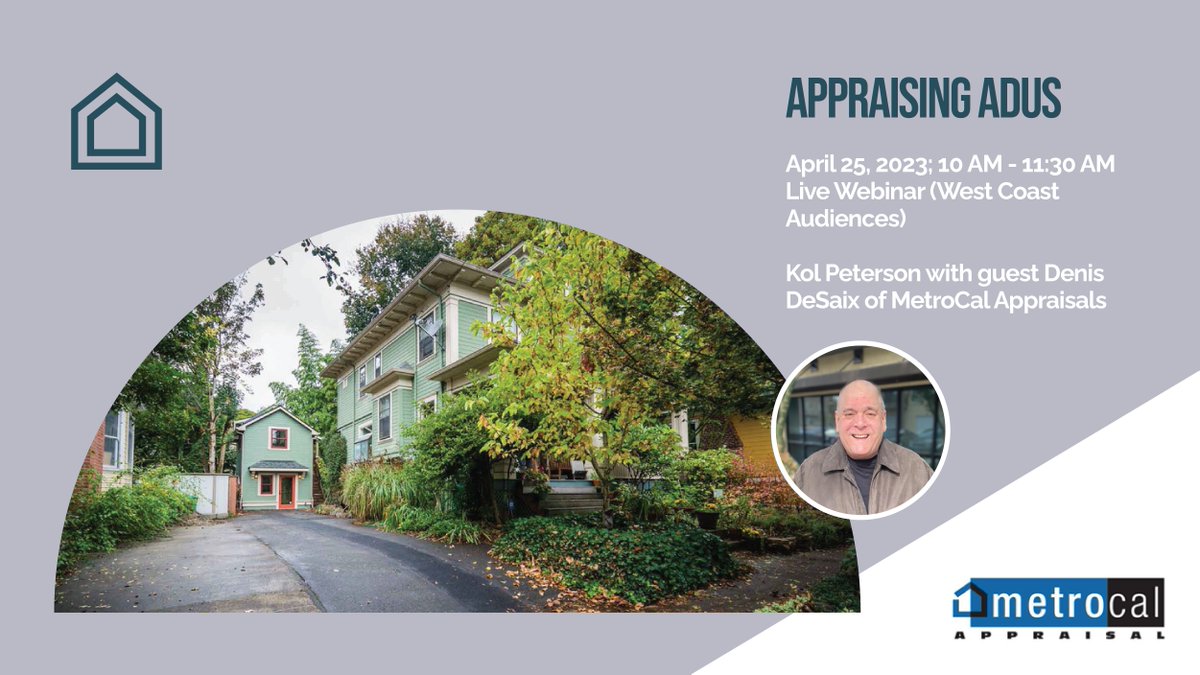 Join us to learn all you need to know about appraising ADUs on the west coast. Link to register: loom.ly/U-rWwk4 

#adus #adu #westcoastrealestate #accessorydwellingunit #adudevelopment #manufacturedhomes #greenbuilding #sustainablehousing #tinyhomes #guesthouses