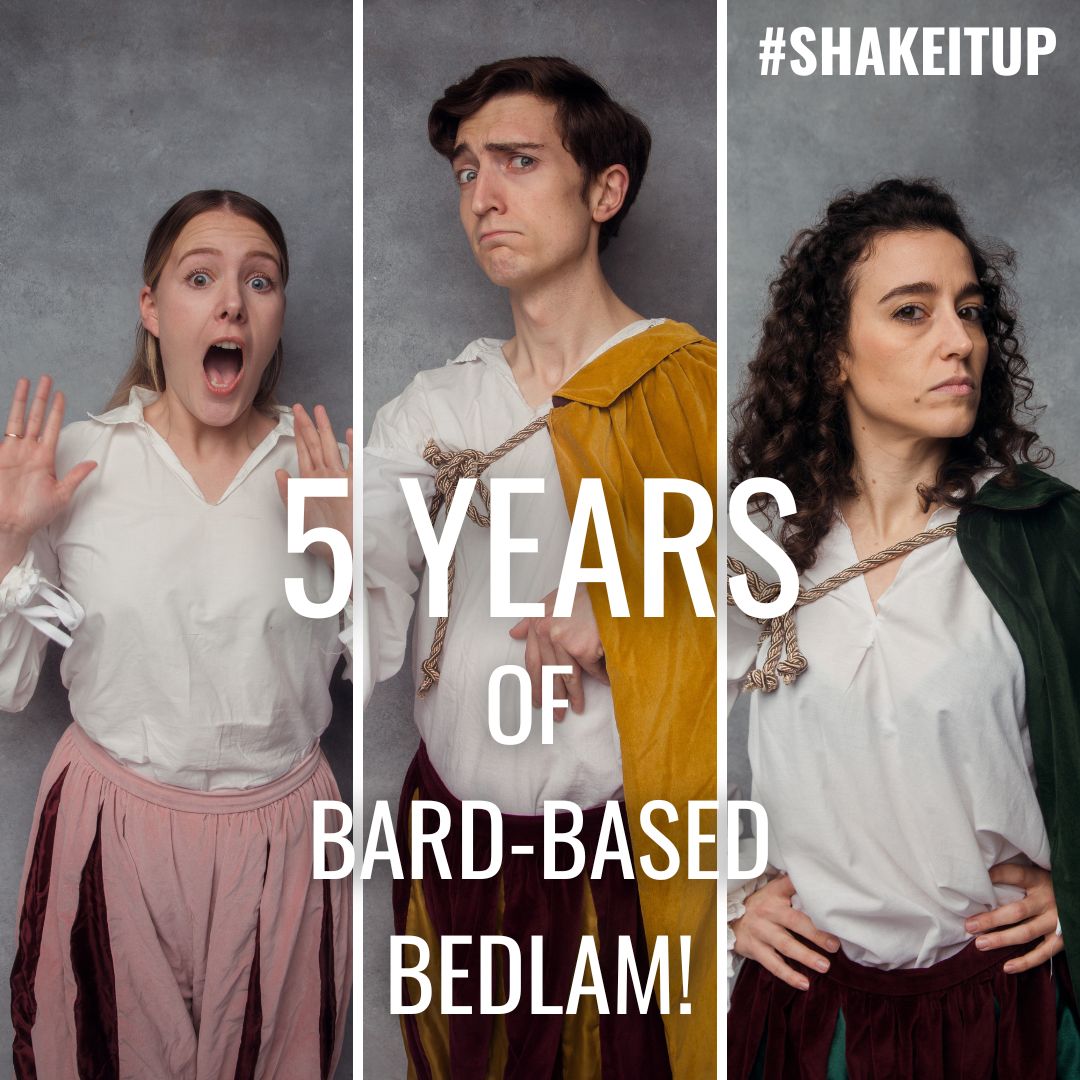 Pull on thy best doublet and hose because next week it's a SHAKEITUP BIRTHDAY PARTY!

We'll be celebrating 5 years of Bard-based Bedlam at <a href="/TheHenChickens/">The Hen and Chickens Theatre</a> on Monday 1st May - and you're invited!

Join us for a special show like no other...

Tickets: unrestrictedview.co.uk/events/shakeit…