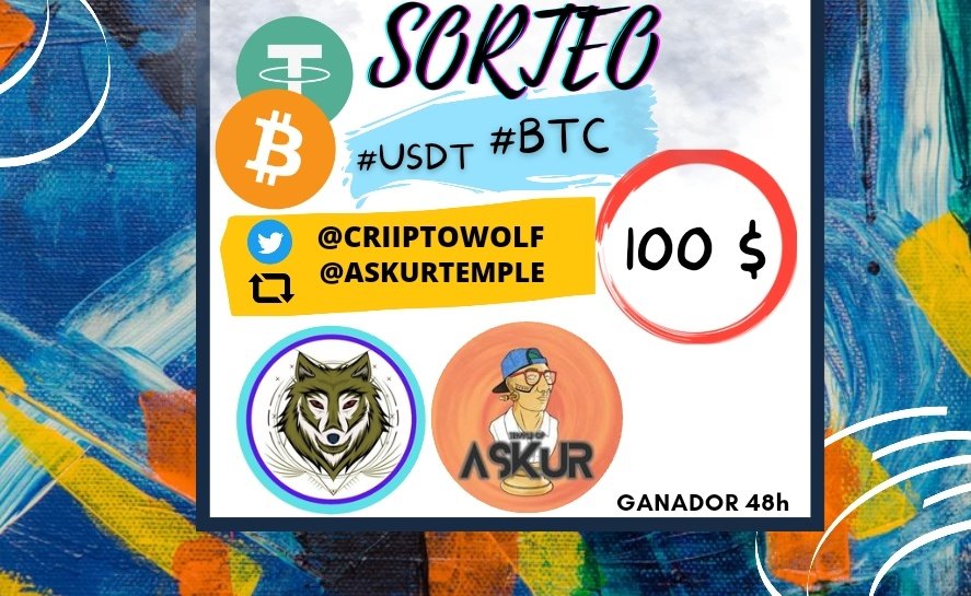 🔥🔥  𝐒 𝐎 𝐑 𝐓 𝐄 𝐎  🔥🔥

🚨 Quieres ganar 𝟭𝟬𝟬$ #USDTether #BTC #ETH

Para participar:

- 🔄 al tweet 
- Sigue <a href="/CriiptoWolf/">C R I P T O 💲 W O L F 🕵️</a> 
- Sigue @AskurTemple

* Ganador 48 horas

Doble oportunidad si mencionas amigos y ❤️

Mucha Suerte 🍀