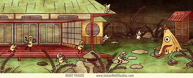 LE_Mythologie's tweet photo. In Japanese Mythology inanimate objects of daily life might come alive. This usually happens after 100 years of neglect by their owners. The newborn ghostly incidentals are knows as Tsukumogami. Below you see an umbrella that decided it would rather live than just stand around. https://t.co/bw1Yxoo1Zg