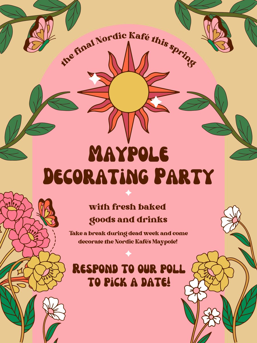 The Nordic Kafé is hosting a Maypole decorating party to close out our spring 2023 semester! Check out @/nordickafe on instagram for more info. instagram.com/nordickafe/