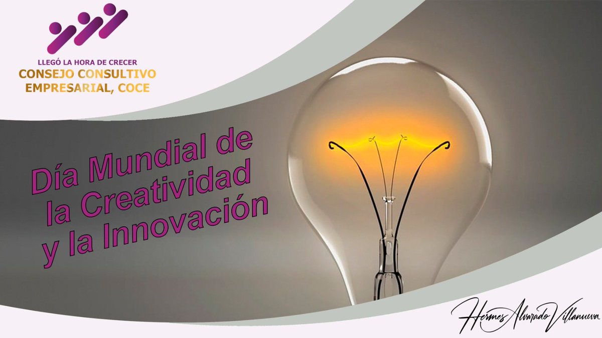 hermesfrancisc3's tweet photo. Celebremos la capacidad humana de pensar fuera de lo común y encontrar soluciones innovadoras. La #creatividad y la #innovación son esenciales para el progreso y el desarrollo. ¡Sigamos explorando nuevas ideas y maneras de mejorar el mundo! #DíaMundialdelaCreatividadylaInnovación https://t.co/0D3MjJG1Ht