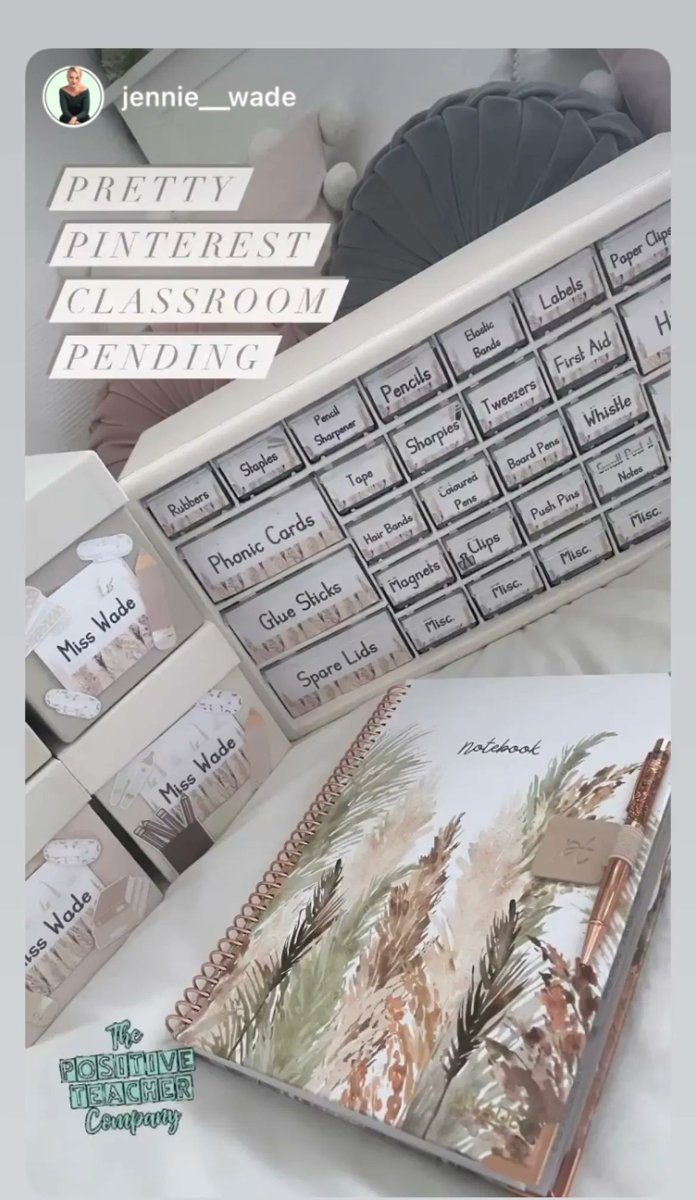 TPositiveTC's tweet image. We think you'll agree that Jennie on Instagram is really nailing the Pinterest classroom vibes! 🤩  #ClassroomDesign #MatchingStationery #TeacherStationery Grab all your matching goodies here: buff.ly/3FZlq8N