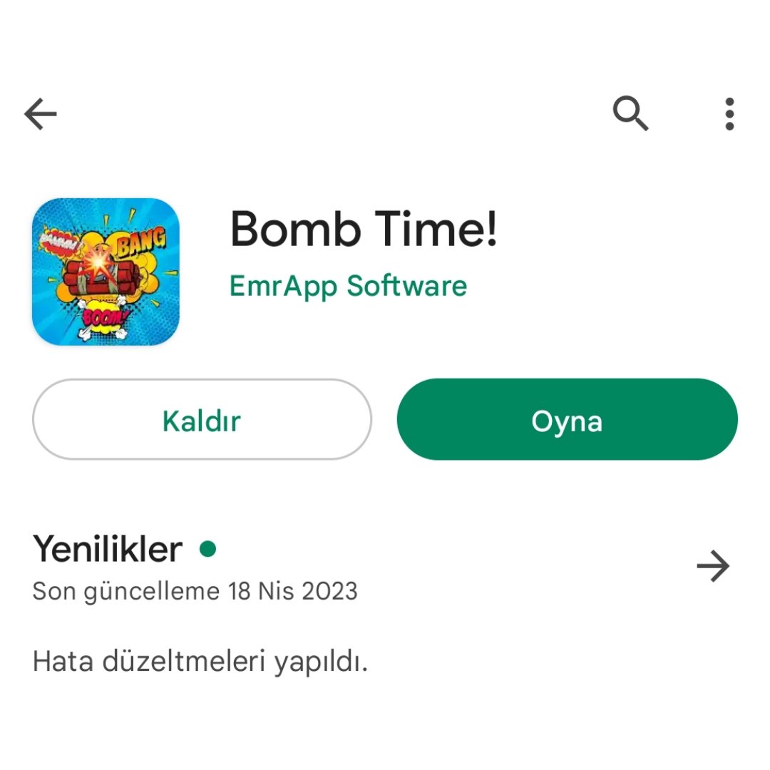 İlk oyun projem Bomb Time! Google Play Store da yayında. ✅ İndirip oynamak için linki gitmeniz yeterli. Desteğiniz için teşekkürler. 🫂

🔗 Bomb Time! : play.google.com/store/apps/det…

#google #googleplay #googleplaystore