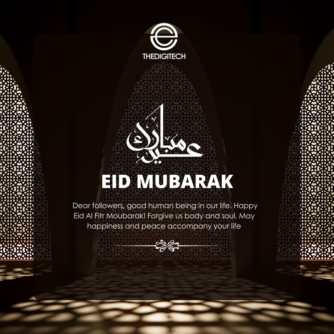 Thedigitech_org's tweet photo. À l'occasion de la fête de l'Eid AlFitr, #Thedigitech vous adresse ses meilleurs vœux de bonheur, de paix et de prospérité. Que cette journée soit remplie de joie et de partage pour vous et vos proches.
Eid Moubarak Said... ❤️💜 https://t.co/sRJnptrN1n