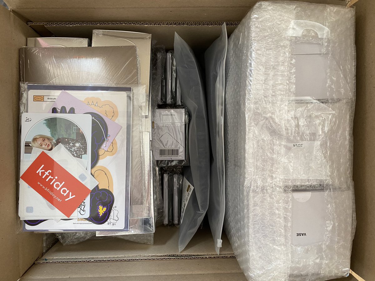 alee_sea's tweet photo. Another heavy haul safely packed and shipped by the fabulous @kfriday_net team ✨ Many thanks as always 🫰🏻💜 #grouporder #btsukgo #ukgo #ukgrouporder https://t.co/OcrVj4loly
