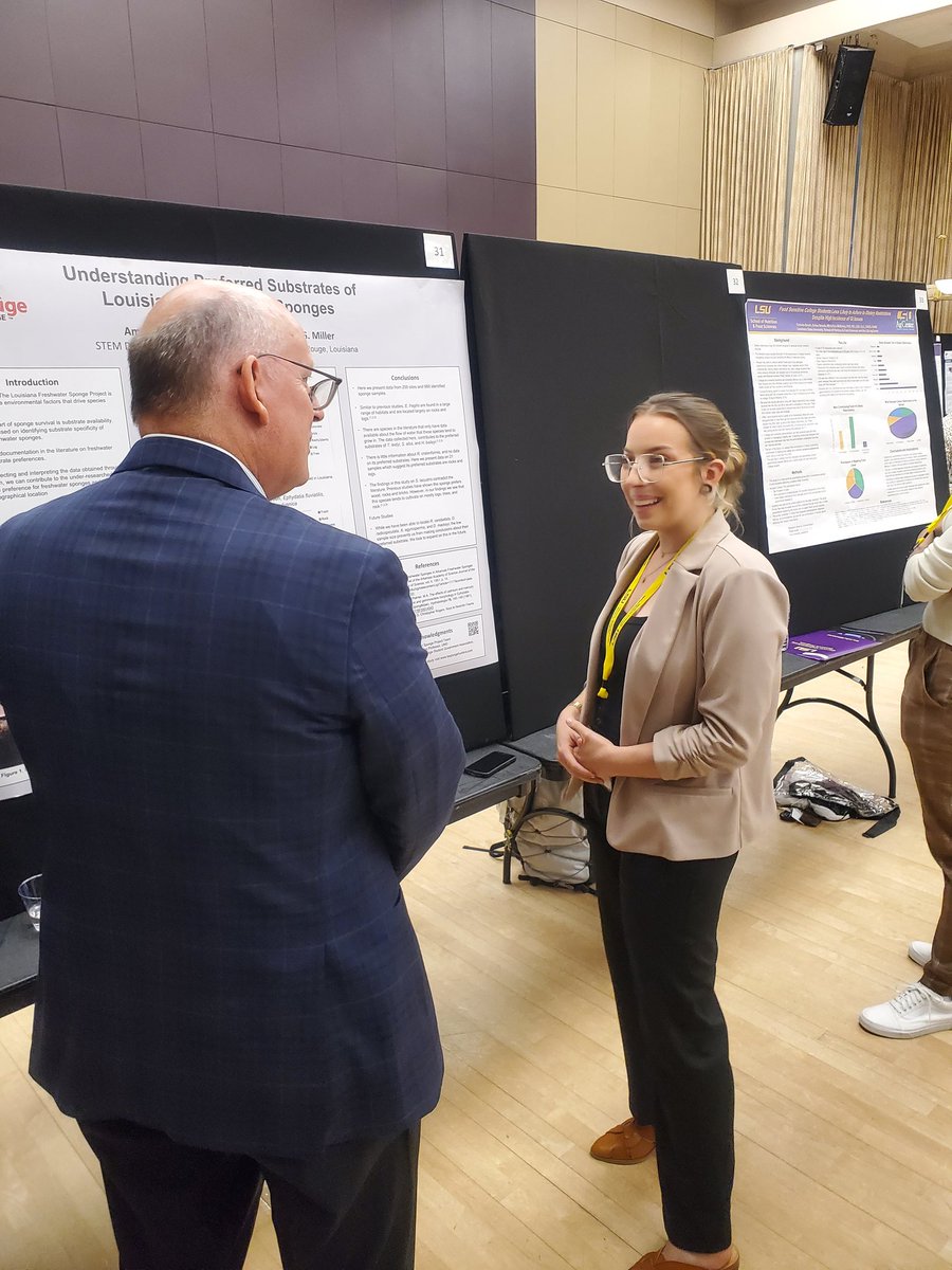 laspongehunters's tweet photo. The LA sponge hunters presented at LSU Discover Day. They did an amazing job! Great work Sponge Hunters!
https://t.co/JSEFTRZSQY
#Freshwatersponges
#spongeresearch https://t.co/FSlqgh2h94