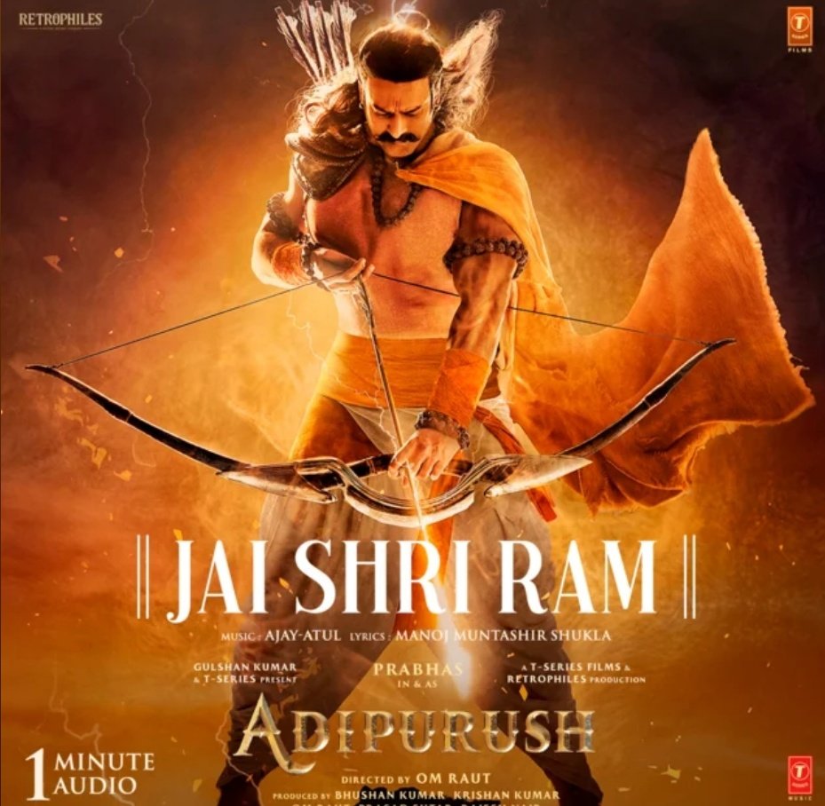 FilmyUk's tweet photo. Latest Poster #Adipurush 🚩🔥
#JaiShriRam 1 Minute Audio going to Release soon 

Announcement tomorrow 🥁

Poster looks good 
#Prabhas #Salaar #CSKvSRH #adipurushposter #OmRaut https://t.co/MiBkIK3aF3