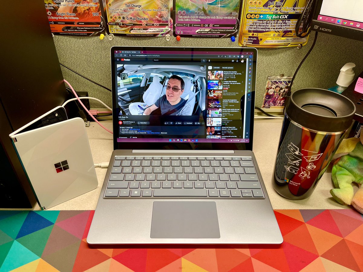 ekdomenech's tweet photo. Can it be @Surface Ecosystem Friday?
I’ve got my #SurfaceDuo, #SurfaceLaptopGo2, and #10YearsofSurface travel mug.
Currently missing my Surface Dock, Mobile Mouse, and Surface Earbuds (haven’t bought those yet). https://t.co/3iHC9fKOiM