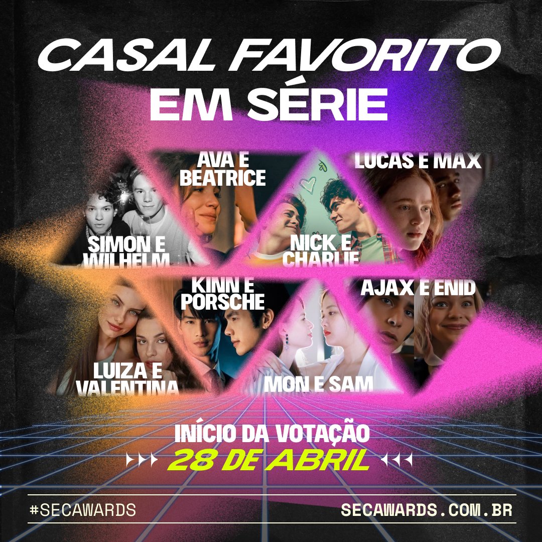 secawards's tweet photo. Indicados da categoria "Casal Favorito em Série" no #SECAwards 2023. 💕

A votação começa na próxima sexta. https://t.co/agaUrbrCpQ