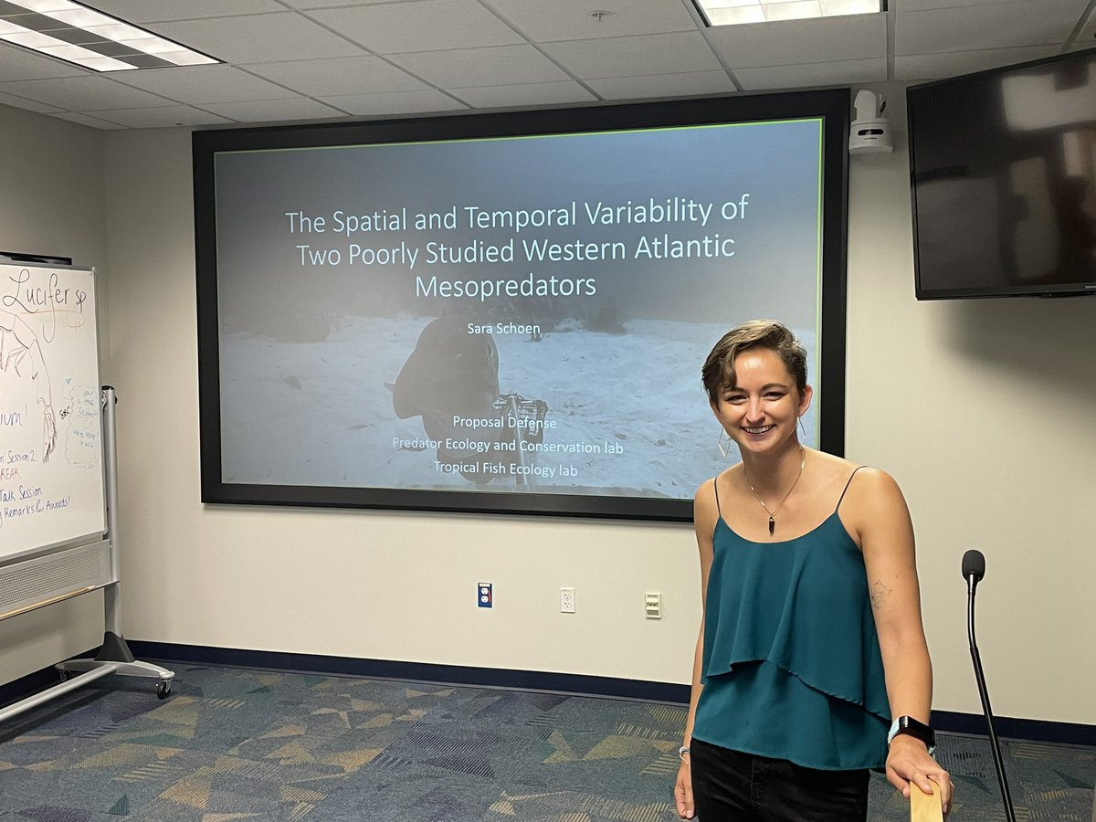Congratulations to Sara Schoen who gave a great defence of her PhD proposal today! Looking forward to seeing the results of this cool project
<a href="/FIUMarineBio/">FIU Marine Biology</a> <a href="/FIUEnvironment/">FIU Institute of Environment</a> <a href="/FIUCASE/">FIU College of Arts, Sciences & Education</a> <a href="/peclabfiu/">Predator Ecology & Conservation Lab</a> <a href="/FIUGradSchool/">FIU GradSchool</a> <a href="/globalfinprint/">Global FinPrint</a>