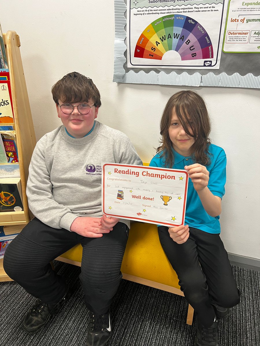 PhoenixHousePRU's tweet photo. A massive well done to Tokyo Class for being Phoenix's Reading Champions of the week! 📚  Keep it up 🏆🎖✨️ https://t.co/zwu9k0RlPB