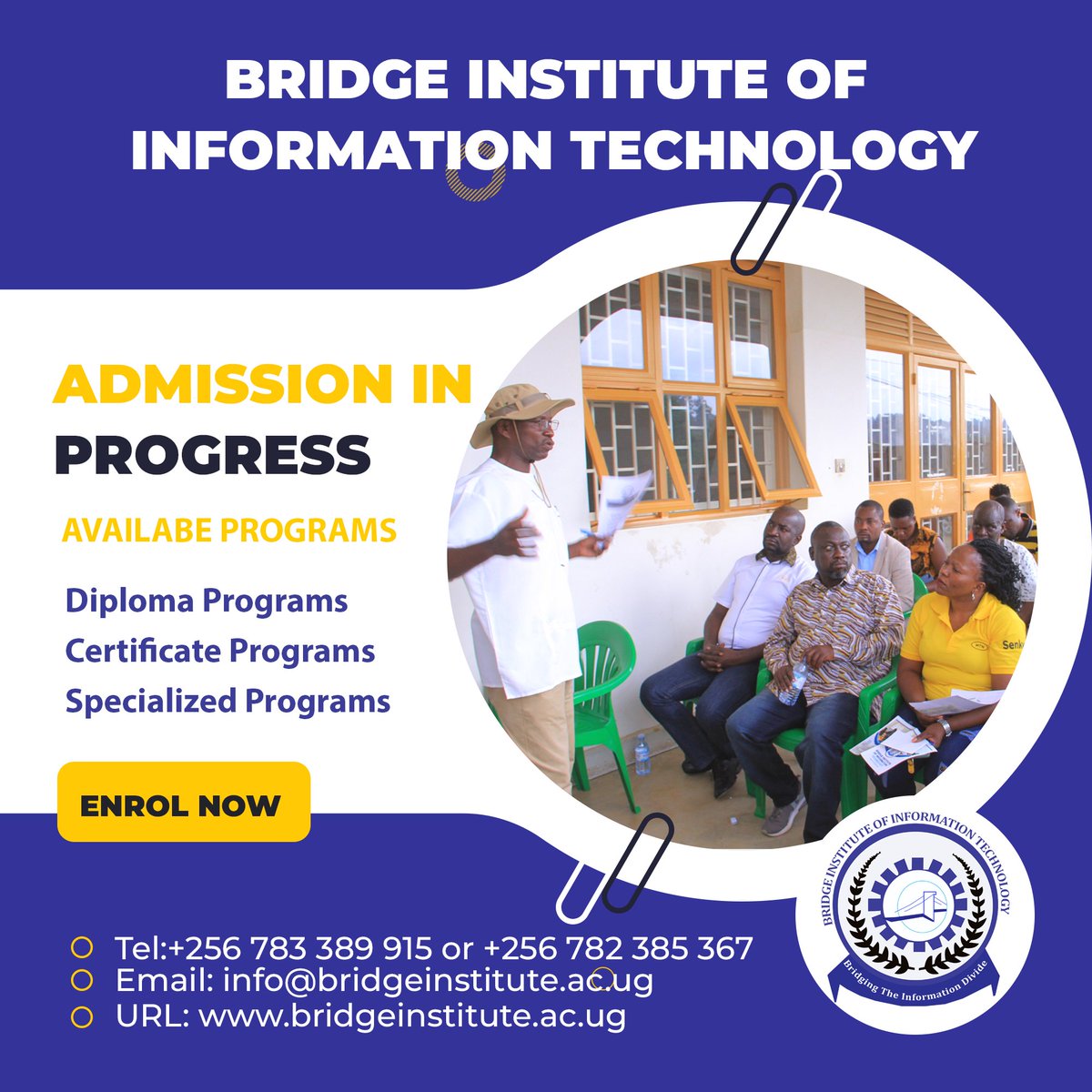 BridgeInstitut3's tweet photo. Bridge institute of information technology is currently inviting application in various IT courses. These courses are intended to retool and skill based development. we have short courses, National Courses, National Certificate courses. https://t.co/QAmfoluAQd