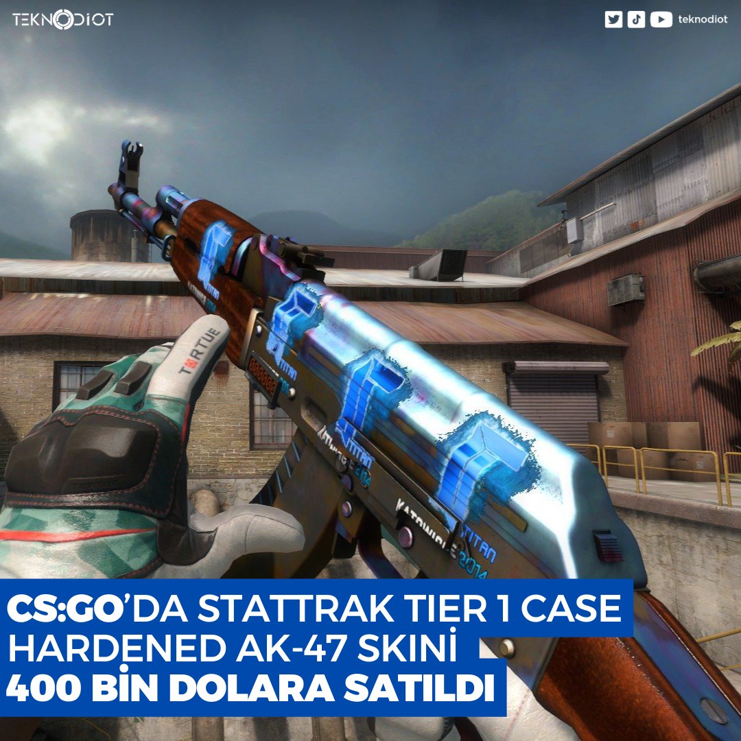 teknodiot's tweet photo. #CSGO'da Blue Gem desenli, minimum aşınma derecesine sahip #StatTrak Tier 1 Case Hardened AK-47 skini 400 Bin dolara satıldı.
Skin üzerinde, her biri yaklaşık 60 bin dolar değerinde dört Katowice 2014 Titan Holo çıkartmasının yapıştırıldığı ikonik piyade tüfeği... https://t.co/8EZrQQE40K