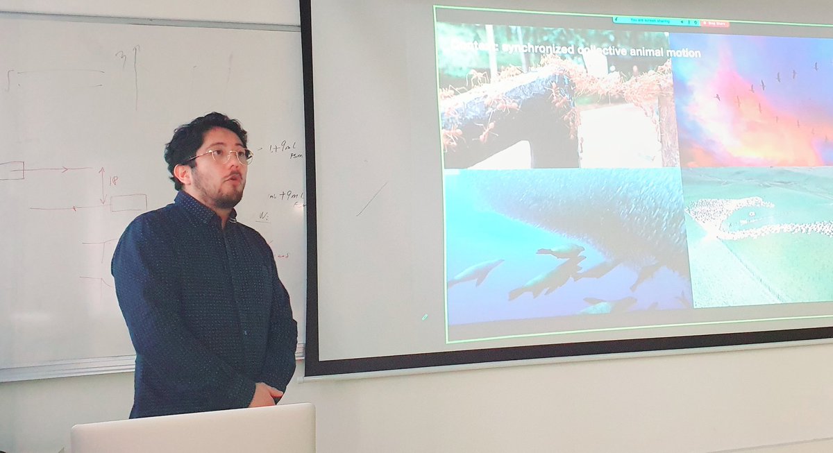 LAGomezNava's tweet photo. Today I had the opportunity to talk about my work on collective animal behavior @PMMH_lab. Thank you very much @ramirogodoy for hosting me. https://t.co/4kC5x2m9OL