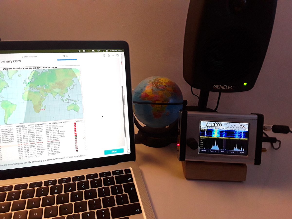 PD0SWL's tweet image. TWR Africa from Manzini. 7410kHz AMS-u. Nice signal. #Afedri LAN-IQ #Airspy #Youloop on the balcony. #Genelec 6010A #SWL #Hamr #BCDX #miniradioshack