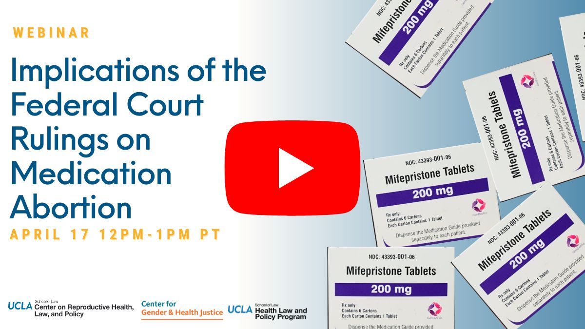📣ICYMI: Watch "Implications of the Federal Court Rulings on Medication Abortion" co-sponsored by <a href="/UCLAHLPP/">UCLA HLPP</a> &amp; <a href="/UCGHIWHGE/">UCGHIWHGE</a>

As we await the Supreme Court decision on #mifepristone, learn about the key issues &amp; the potential future of medication abortion 
youtube.com/watch?v=tMdcnq…