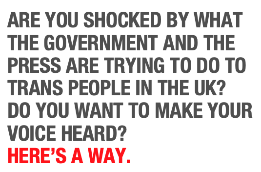 In the last week many cis allies, including many women, have been asking 'What can I do?!' in response to the hysteria & hate aimed at trans people in the UK. We're under attack by a body that should be protecting us. The @EHRC. THIS is what you can do tinyurl.com/EHRCCalltoact