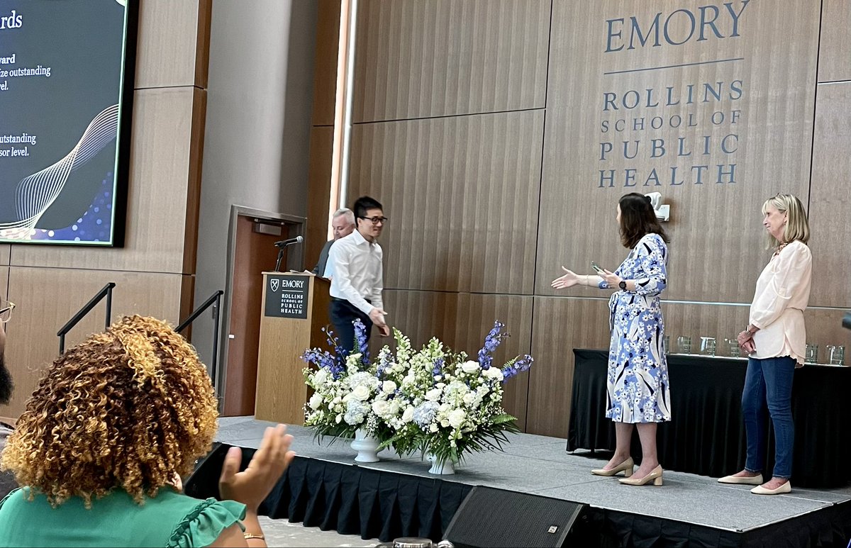todd_everson's tweet photo. Congratulations to @donghai_liang for receiving an Early Career Research Excellence Award and Teaching award today!   And to Tom Clasen for earning the Senior Research Excellence Award! Amazing work by fellow EH faculty! @EmoryRollins https://t.co/dKxKuPQWWP