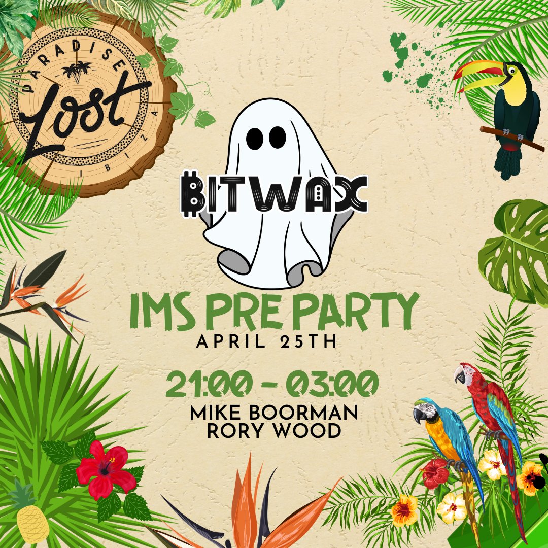 Bitwax_'s tweet photo. It's about time we put an event on! 👻

Join us on Tuesday as we take over Paradise Lost in Ibiza for a good old knees up before all the madness of IMS unfolds https://t.co/gYkRJsPwpc