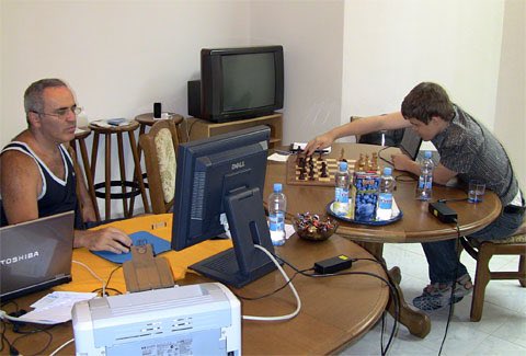 Garry Kasparov training Magnus Carlsen in 2009.

“I am no bearded Dumbledore, but it was impossible not to see Magnus as a type of Harry Potter, a super-talent destined to become one the greatest and to leave a deep mark (a lightning bolt?) on our ancient game.”

#chesschampions