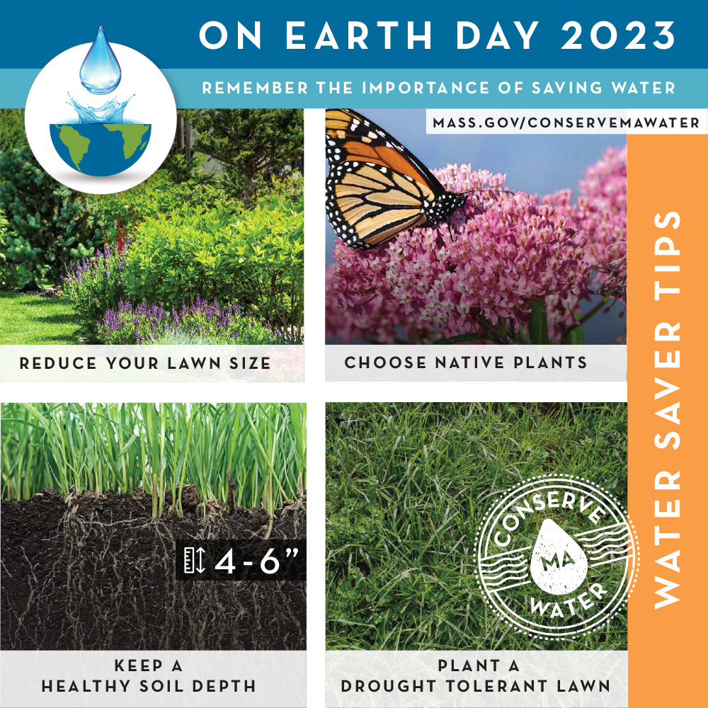 MassEEA's tweet photo. This #MAEarthWeek, we’re focused on water conservation. Spring has sprung, and to maximize your water use efficiency when maintaining your lawns and gardens, follow these tips⬇️ https://t.co/szzeHLmOrh