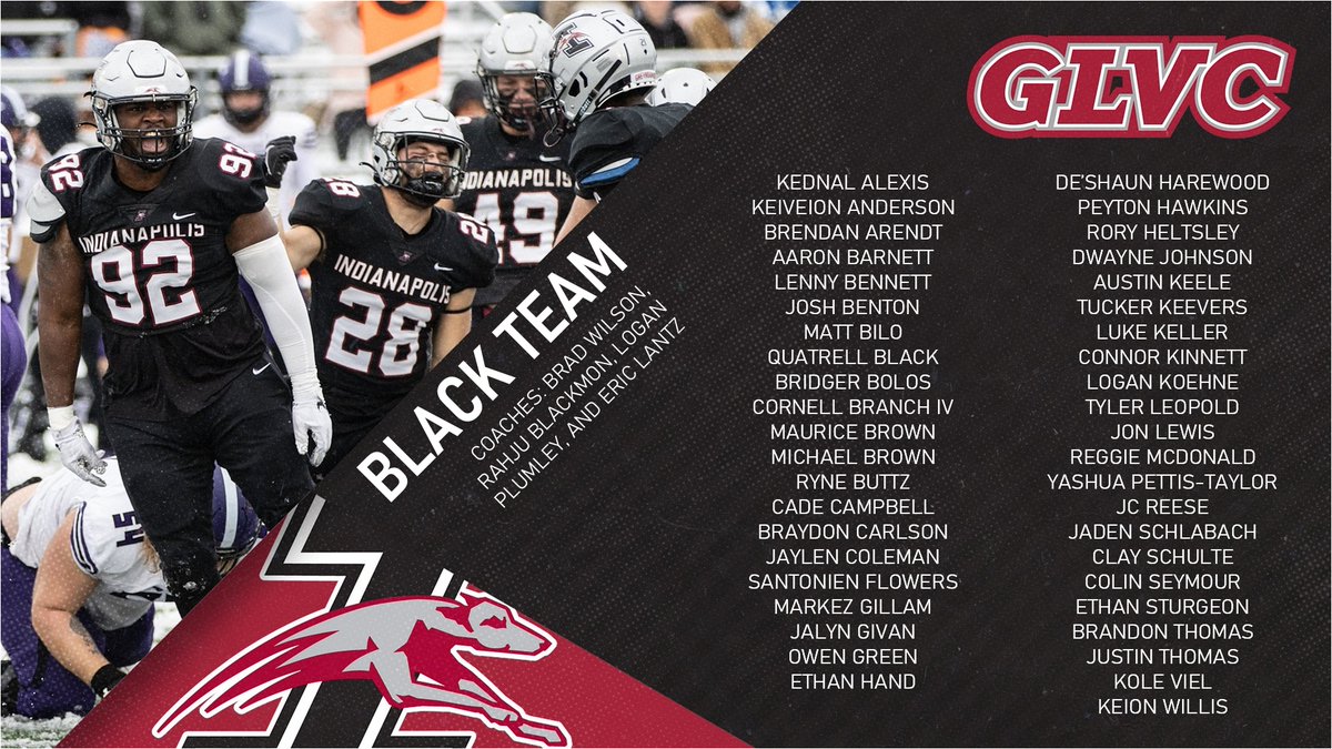 🏈 UIndy Football Spring Game 🏈

⚫️ BLACK TEAM ROSTER ⚫️

#GoHounds | #TogetherWeWin
