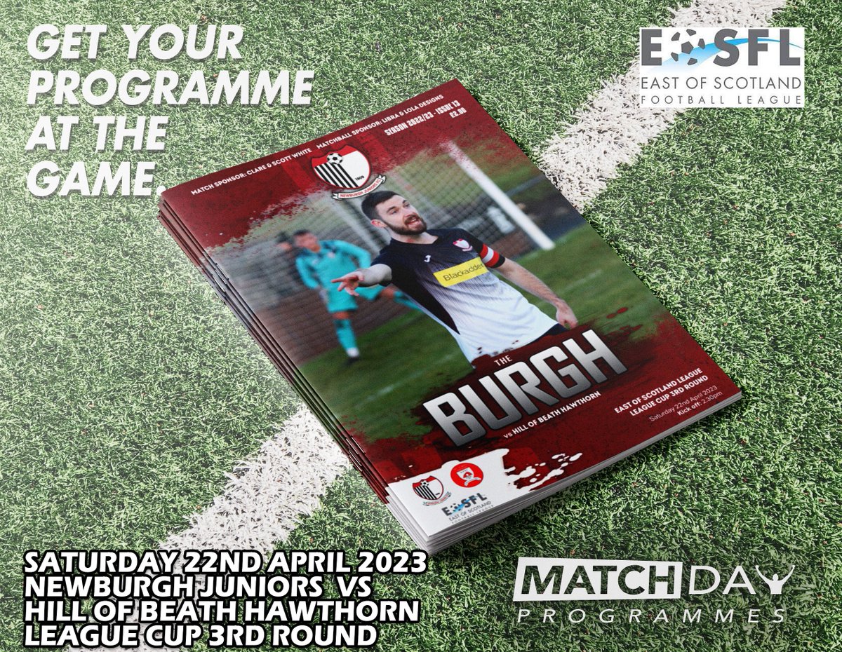 newburghfc's tweet photo. Issue 13 of our programme will be on sale at the gate for our League Cup match against @hawshob tomorrow.

Usual articles from the boss, reports, stats, photos etc. Player profile is @CiaranMayne. https://t.co/mqYfzC3vSI