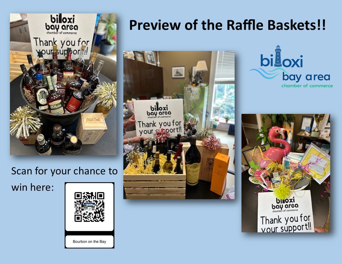 I see one of these amazing prize baskets in your near future!! (well, only if you buy your ticket before they are all sold out) 😁biloxibayareachamber.org/events/bourbon…