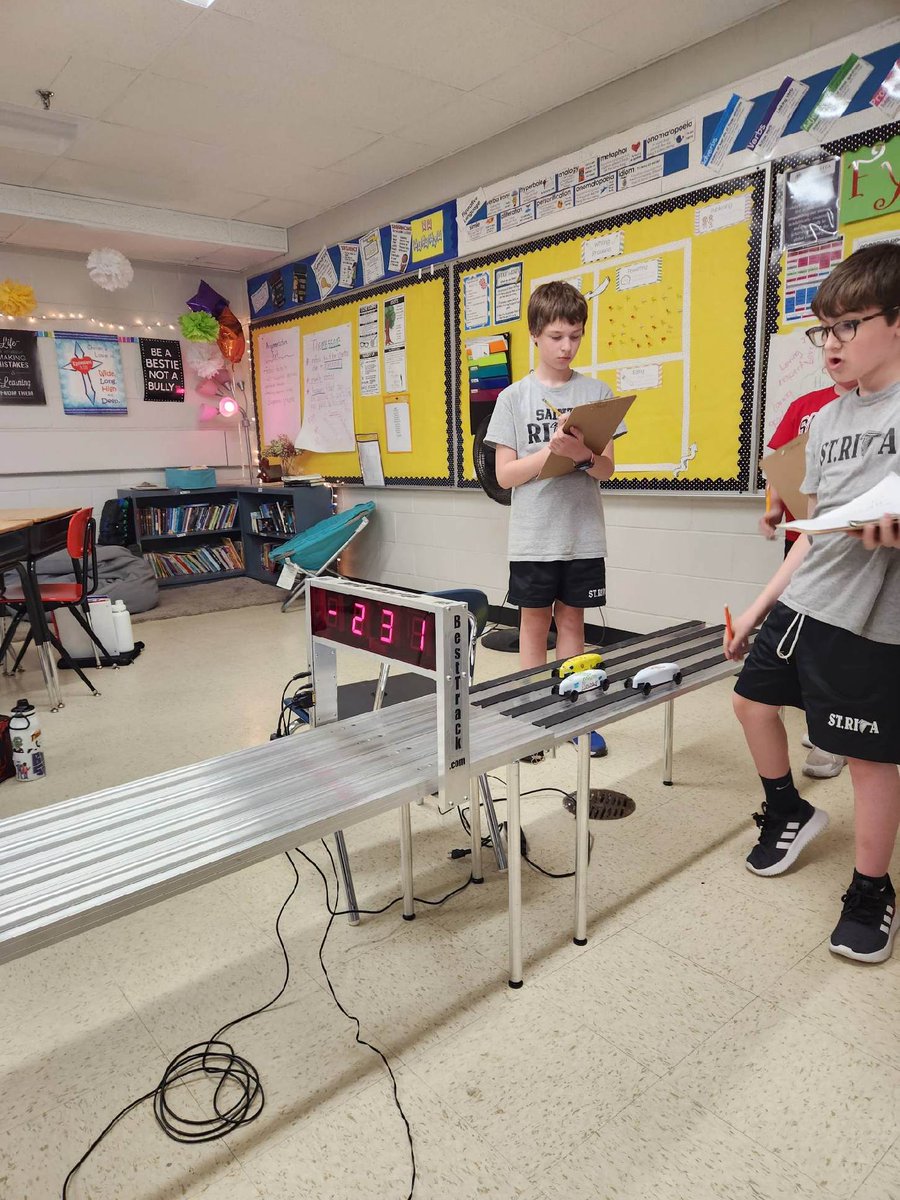 Derby Day! 5th graders spent time building, painting, and racing their cars! Two winners prevailed! We can't think of a better way to speed into the weekend 😉