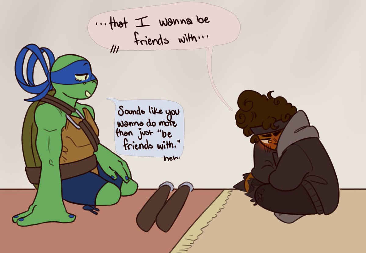 CuriouserAndCu9's tweet photo. A Little Talk (4/6) #tmnt2012 #caseyjones #Leonardo2012 #jonatello #caseytello
lots of talking in this one but were down to two more updates! then ill be working on re designs and maybe another caseytello comic >:3c https://t.co/kqdNQI12D2