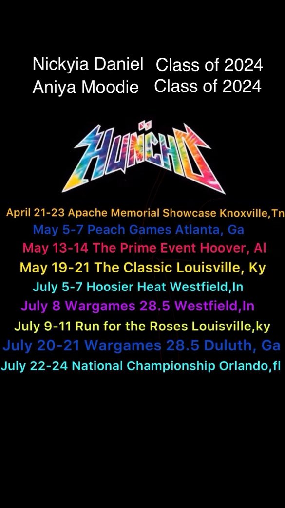 Class of 2024 Wing/stretch 4 <a href="/DanielNickyia/">Nickyia Daniel</a> and combo guard <a href="/aniya_moodie15/">Aniya</a> are in Knoxville this weekend. These two can defend and score and started on this years HCA undefeated, state championship team