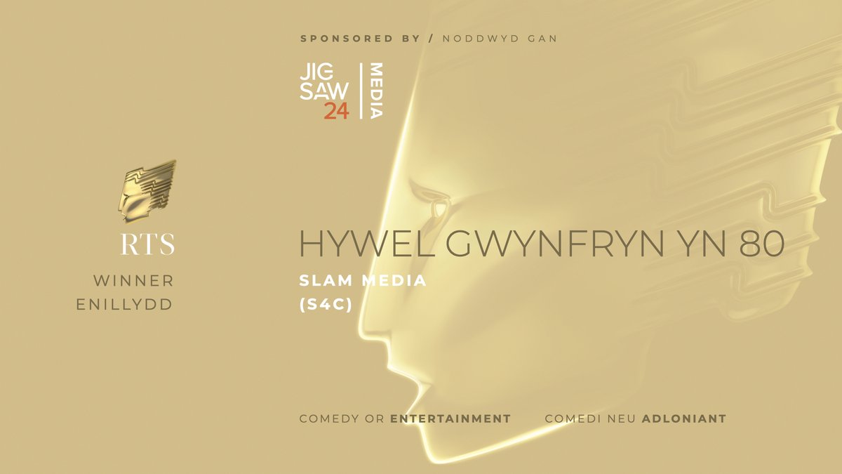 RTSCymruWales's tweet photo. 🏆 Industry • Comedy or Entertainment
🤝 Sponsored by @Jigsaw24Media 

And the winner is:  
Hywel Gwynfryn yn 80

Llongyfarchiadau gwresog! 

#RTSCymruAwards 🏴󠁧󠁢󠁷󠁬󠁳󠁿 https://t.co/Vkip2kTR1J