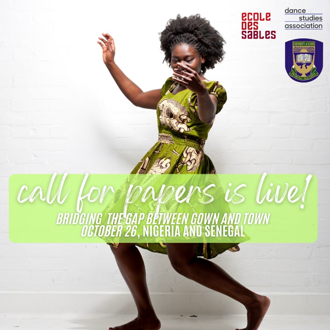 Call for Papers is live for 2023's final Symposia event! dasa.memberclicks.net/assets/Final_C…
Oct 26, 2023
Hosts: Ọjájá University, Ilorin (Nigeria) &amp; École des Sables (Senegal)
Co-Chairs: Funmi Adewole, Jeleel Ojuade, and Amy Swanson
Submission Portal will open June 1st.