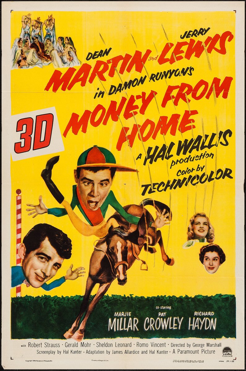 KLStudioClassic's tweet photo. Coming Soon on 3-D Blu-ray!
Brand New HD Master – From 4K Scans of the 35mm Original Camera Negatives
3-D Restoration by 3-D Film Archive!

Money from Home (1953) Starring Dean Martin, Jerry Lewis, Marjie Millar, Pat Crowley &amp; Robert Strauss – Directed by George Marshall. https://t.co/peLDuiJw7M
