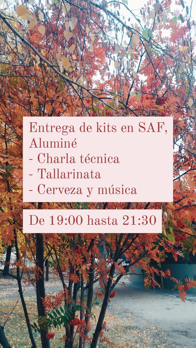 roberto05649557's tweet photo. Cambio de horario y lugar de entrega de kits!
.
🍂Tallarinata
🍂Musica
🍂Cerveza 
🍂Charla técnica https://t.co/j3xUvSn8bp