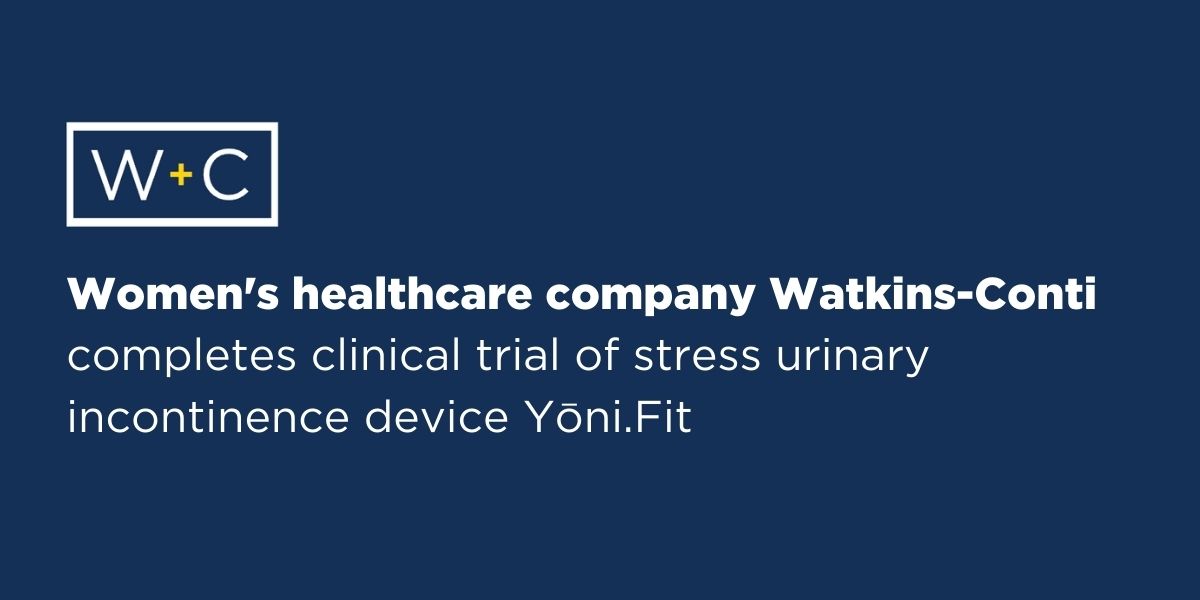 WatkinsConti's tweet photo. Great news—Watkins-Conti has completed a clinical trial of our #UrinaryIncontinence device https://t.co/1LdZ0IJpAP. #WomensHealth

Read more: https://t.co/FWOCZv7VLu https://t.co/l35oGYClV2