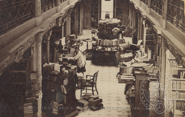 USHouseHistory's tweet image. The Congressional Library in the 1870s for #LibraryWeek. #HouseCollection history.house.gov/Collection/Det…