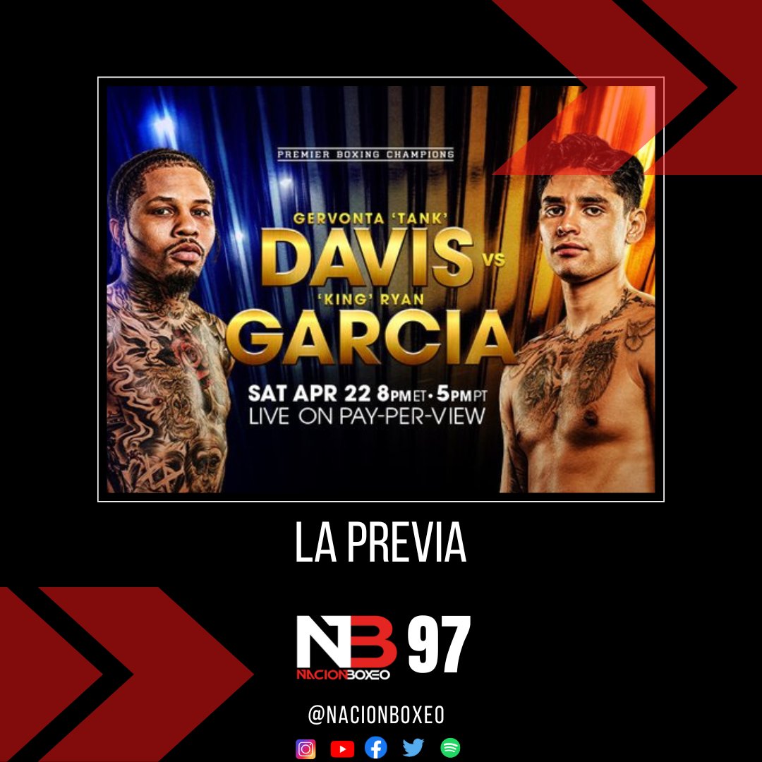 🚨EP. 97🚨
Analizamos el esperado combate entre <a href="/Gervontaa/">Gervonta Davis</a> y <a href="/RyanGarcia/">RYAN GARCIA</a> junto con  <a href="/LittleJames507/">Jaime Arboleda</a> con quien hablamos sobre su choque ante William "El Camarón" Zepeda. 
MIRA EL PROGRAMA AQUÍ
⬇️
youtu.be/wGpDHQlH9g0

#nacionboxeo #DavisGarcia #ZepedaArboleda 
<a href="/Martha_G_25/">Martha</a>